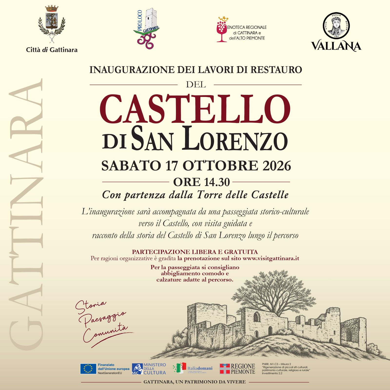 Inaugurazione dei lavori di restauro del Castello di San Lorenzo